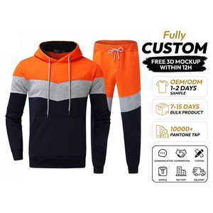 Survêtement d'hiver pour homme de haute qualité, à capuche, uni, décontracté, léger, prix d'usine OEM ODM, logo personnalisé, couleurs personnalisées, poches latérales - Product Image 1
