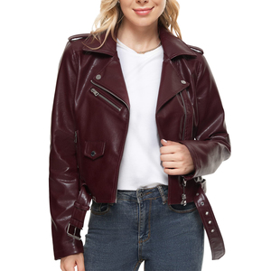 Chaquetas de Cuero Lisas y Sencillas para Mujer, Estilo Nuevo 2025, Chaquetas de Cuero Modernas y Elegantes de Manga Larga para Mujer - Product Image 3