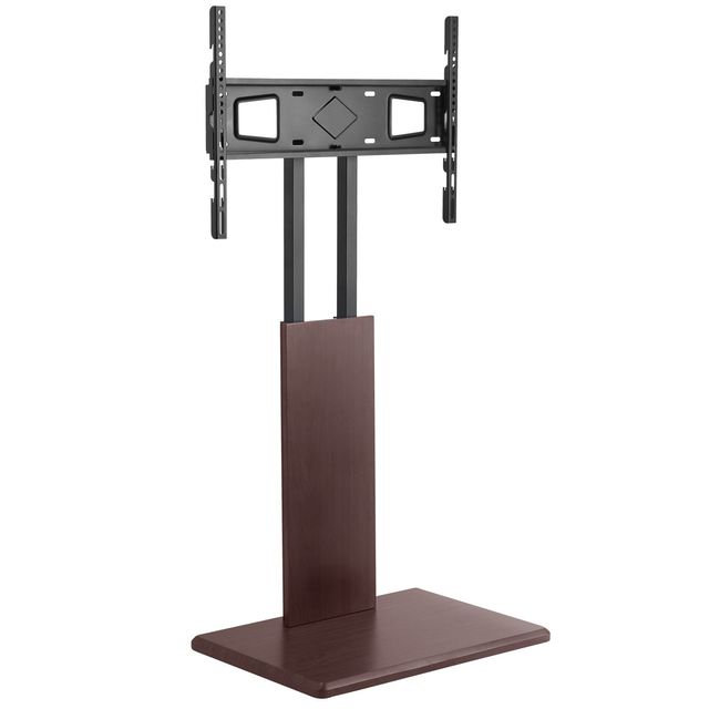 Universal Tv Stand Swivel Height Adjustable 32-70 Inch Vesa 600 X 400 Wood Base For Living Room