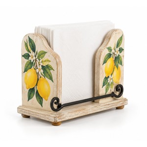 Porte-serviettes en bois de manguier artisanal en forme de citron, vente en gros |   Amalfi Sorrento - Product Image 1