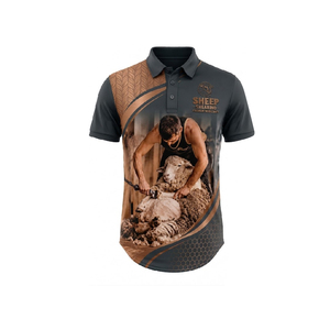 Polo de tonte de moutons durable à longue queue, uniforme de travail agricole sublimé, tissu doux et confortable, utilisation longue durée - Product Image 6