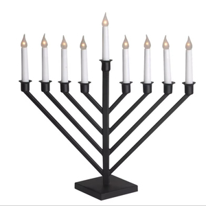 Elegant Metal Menorah Candle Holder With Antique Finish For Festive Home Decoration And Religious Gatherings - Product Image 1