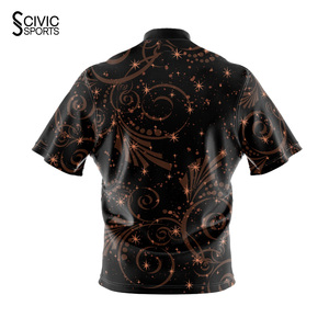 High Quality Mens Knitted Sporty <b>Bowling</b> for Shirts Custom Name Short Sleeve Team Jersey for Adults - Product Image 6