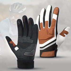 Gants de course pour moto et motocross, logo personnalisé, cuir véritable, gants de moto à doigts entiers, vêtements de combat tout-terrain - Product Image 1
