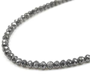 Cadena de Cuentas de Piedra Gris Oscuro, Cuentas de Piedras Preciosas Sueltas con Corte Brillante Facetado, Fabricación de Joyería al por Mayor, Joyería de Alta Calidad - Product Image 3