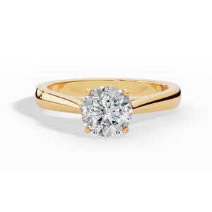 Bague solitaire en diamant de laboratoire taille ronde éclatante de qualité supérieure, or 14 carats, vente en gros, fabricant et fournisseur de bijoux fins OEM - Product Image 1