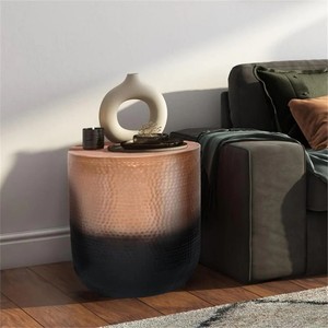 handmade black /metal side <b>table</b> for living room <b>small</b> round hammered metal accent <b>table</b> modern <b>gold</b> metal end <b>table</b> for bedroom - Product Image 3