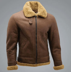 Veste d'hiver pour homme, toute saison, chaude, épaisse, en peau de mouton, fourrure d'agneau, longue, en cuir, avec design en fourrure, confortable - Product Image 4