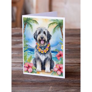 Bergamasco Sheepdog Luau Whimsical A7 Tarjetas de felicitación Paquete de 8 tarjetas de notas en blanco con sobres Tamaño 5x7 - Product Image 2