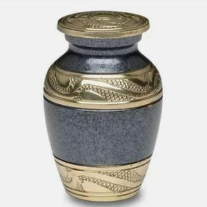 Urna Funeraria de Aluminio Esmaltado Estilo Americano con Impresión Personalizada, Color Personalizado, Cofre Funerario de Madera para Cenizas - Product Image 1