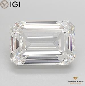 Diamante cultivado en laboratorio CVD con corte esmeralda de 4.51 quilates, color E, claridad VVS1, con certificado IGI, para una colección de joyas única. - Product Image 1