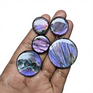 High Quality Spectrolite Crystal Wholesale Price 100% Natural Purple Labradorite Jewelry Making Stone Round Mix Size <b>Quartz</b> - Product Image 1