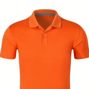Women's <b>Orange</b> Short Sleeve <b>Polo</b> Shirt Regular Fit Casual Knitted Solid Color - Product Image 3