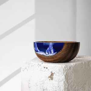Tazón de Sopa Hecho a Mano con Resina de Color Personalizada, Tazón de Sopa de Madera y Resina de la Mejor Calidad, Tazón Pequeño Decorativo de Madera para Alimentos - Product Image 2