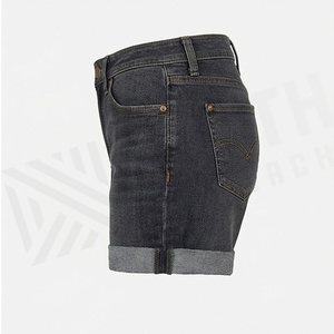 Pantalones cortos de mezclilla casuales para mujer, estilo urbano de verano, con cordones y aberturas, color personalizado, ropa transpirable - Product Image 3