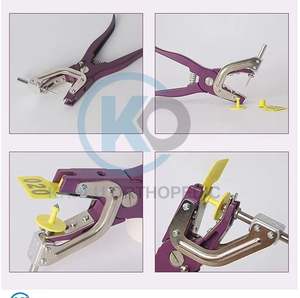 Pinzas Aplicadoras de Etiquetas para Orejas Reutilizables de Alta Calidad con Diseño Personalizado, Acabado Satinado, Etiquetas para Orejas de Oveja, Instrumentos Quirúrgicos Veterinarios KAHLU - Product Image 3