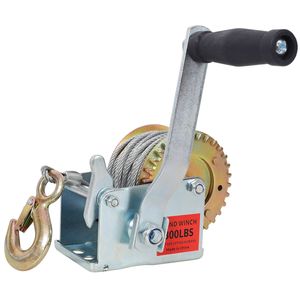 Treuil manuel portable 800 LBS avec câble en acier de 32,8 pieds, coque galvanisée, rapport de transmission 3,1:1, treuil électrique à cliquet bidirectionnel - Product Image 1