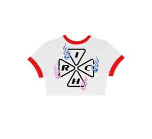 Nueva Camiseta Corta de Moda para Mujer, Cuello Redondo, Diseño con Bloques de Color, Estilo Deportivo Urbano, 100% Algodón Orgánico - Product Image 3