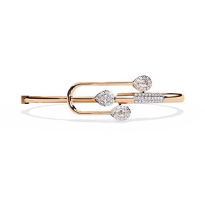 Boucles d'oreilles en or blanc avec diamants, forme poire, halo, pendantes, bijoux étincelants, cadeau pour femme - Product Image 5