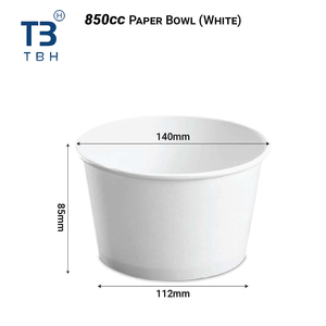 Bol à salade en papier blanc avec couvercle 850cc, conteneur alimentaire rond, idéal pour les stands de restauration, les événements et les magasins - Fournisseur de qualité en Malaisie - Product Image 3