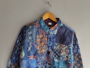 Quilted <b>Patchwork</b> <b>Jacket</b> Women's Mandarin Collar Full Sleeve Cotton Autumn Style Regular Length Batik Print Patch Pocket gift - Product Image 2