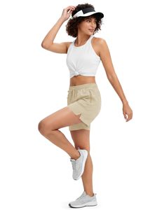 Women's Hiking Shorts <b>Elastic</b> <b>Waist</b> Quick Dry Lightweight Athletic Running Golf Casual Workout Outdoor Sports Active Shorts - Product Image 3