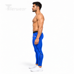 Leggings de compression pour hommes, 250 GSM, nylon et élasthanne, haute élasticité, pour entraînement et course à pied, fabrication OEM - Product Image 2