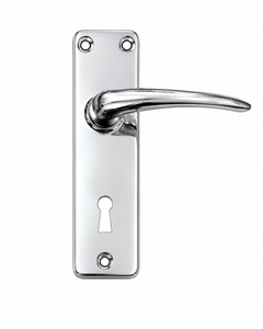 Manija de puerta cromada con cerradura de 70x40mm, juego de cerradura con llave, herrajes modernos para puertas interiores, venta al por mayor - Product Image 5