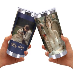 Vaso de Acero Inoxidable de 20 oz, Personalizado con Foto, Impresión por Sublimación, Doble Pared Aislada, Taza de Viaje - Product Image 2