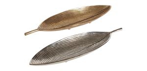 Wholesale Luxury <b>Leaf</b> Shaped Bronze Metal Serving Tray Bulk Hotel Platter with Elegant Ribbed Texture Decorative Centerpiece - Product Image 5