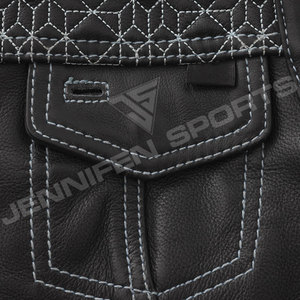 Chaleco de Cuero con Corte de Diamante para Motocicleta, para Mujer, Verano, Resistente al Viento, Transpirable, Informal, con Cierre, Perforado, Personalizable - Product Image 4