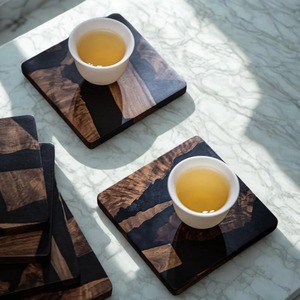 Best Price <b>Top</b> Quality Customize Square <b>resin</b> wood coasters Handmade Luxury <b>Resin</b> Wooden Coasters for Dining and Gifting - Product Image 1