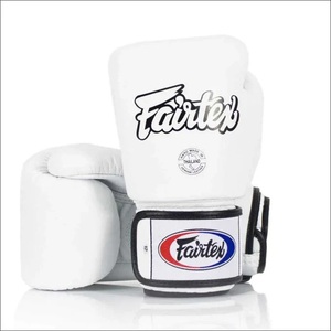 Fairtex Boxing <b>Gloves</b>, Custom Genuine Cowhide Leather Kick Boxing <b>Gloves</b> Training Sparring Boxing <b>Gloves</b> - White - Product Image 5