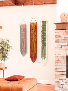 Ensemble de 3 tentures murales à motif floral multicolores, idéales pour le salon, la chambre et une décoration intérieure élégante, à usages polyvalents - Product Image 5