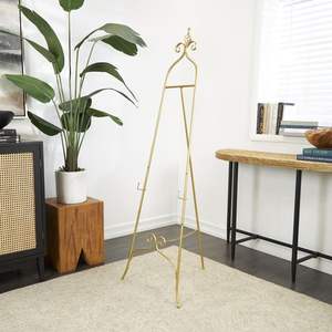 Expositor de pie para vestíbulo, soporte de exhibición para exposiciones, caballete de hierro negro, expositor de estilo vintage, soporte metálico, caballete plegable - Product Image 1