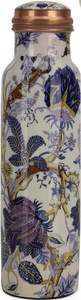 Cream Printed <b>Copper</b> Water <b>Bottle</b> Botanical Floral Foliage Design Ayurvedic <b>Drinking</b> <b>Bottle</b> Reusable Travel Gift <b>Bottle</b> - Product Image 6