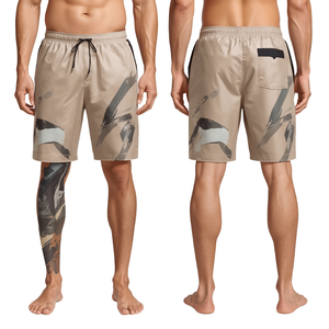 Pantalones Cortos Ligeros de Nailon para Hombre con Diseño de Arte Desert Motion y Estilo de Vida Activo Moderno - Product Image 2