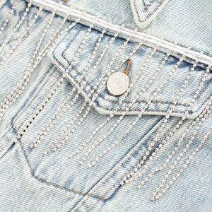 Mejor Precio OEM Mujeres Diseño Personalizado Color Denim 100% Algodón Jean Chaquetas para Mujeres de Pakistán Buena Calidad Directo de fábrica - Product Image 6