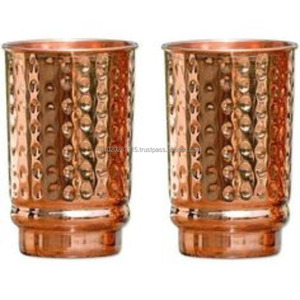 Pure <b>copper</b> <b>glass</b> set for home or office ensuring clean fresh and naturally purified drinking water everyday - Product Image 2