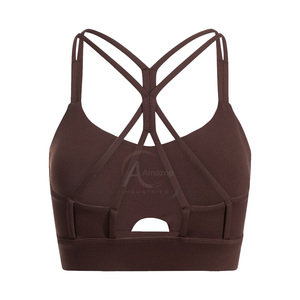 High Support Sports Bra Women Polyester Spandex Quick Dry Shockproof Gym Running Workout Bra Wholesale Supplier - Product Image 2