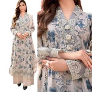 <b>Women's</b> Floral Printed Cotton <b>Kurta</b> Kurti Loose Fit Floor-Length Traditional Ethnic Wear for India Pakistan Casual All Seasons - Product Image 1