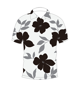 Mens <b>White</b> Floral Print <b>Polo</b> Shirt Black Flower Pattern Summer Casual Short Sleeve Hawaiian Golf Shirt - Product Image 4