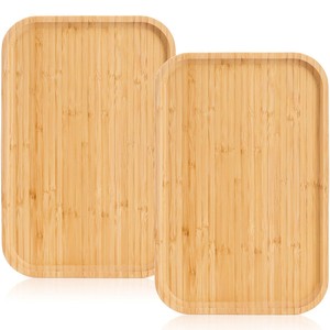 Platos Rectangulares Superpuestos Minimalistas Ecológicos de Bambú Aqdus Saleem, Venta al por Mayor |   Tablero de Mesa Natural Hecho a Mano - Product Image 3