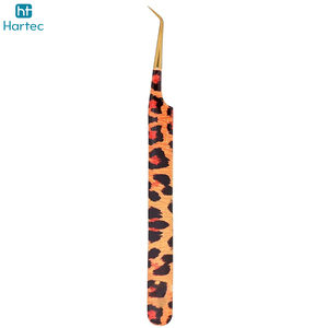 Custom Pattern Print Eyelash Tweezers, Professional Stainless Steel Fiber Tip Volume Lash Tweezers Set with Gold Plated Tips - Product Image 5
