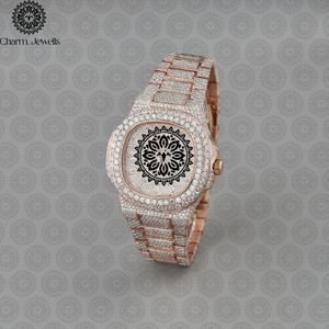 Reloj de Lujo para Hombre Charm_Jewells, Acero Inoxidable, Esfera de 40 mm, Correa de 20 mm, Bisel con Diamantes, Cierre Oculto con Botón, Movimiento Mecánico - Product Image 4