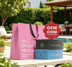 Sac de shopping personnalisé avec ensemble de boîtes, impression offset sur papier d'art, style luxueux réutilisable pour les entreprises et le shopping - Product Image 1