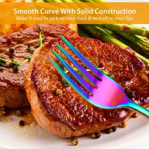 Set di posate in acciaio inossidabile da 4 pezzi, utensili da cucina con forchetta, coltello, cucchiaio da tè - Product Image 5