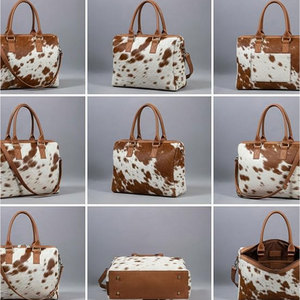 Sac fourre-tout décontracté en cuir pour femme avec fermeture éclair, finition en fourrure, bandoulière réglable, design pliable - Sac de voyage spacieux - Product Image 4
