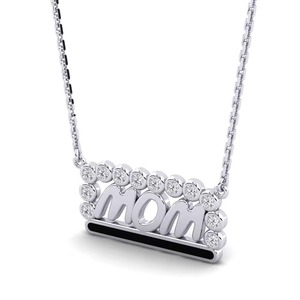 Colgante MOM con Diamante Redondo en Engaste de Puntas, Plata 925, Moissanita, Joyería Clásica para Mujer, Regalo - Product Image 2