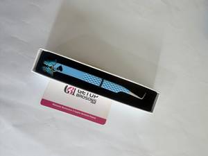 Pince à épiler pour cils GELUP BROSONS en acier inoxydable, pointe lisse, précision 90 degrés, design papillon bleu, emballage en boîte - Product Image 4